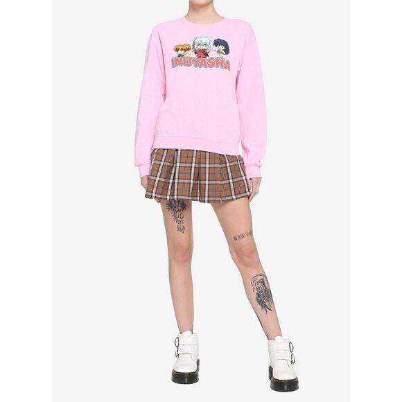 InuYasha Chibi Trio Puff Letters Girls Sweatshirt (Sm) - Picture 5 of 5
